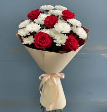 Букет цветов из:  Розы и Хризантемы #REPLACE_PRED# Новокубанске