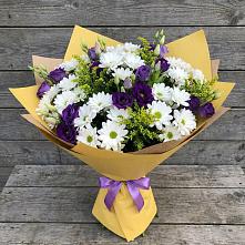 Букет цветов из:  Ирисы, Хризантемы и Ромашки #REPLACE_PRED# Новокубанске