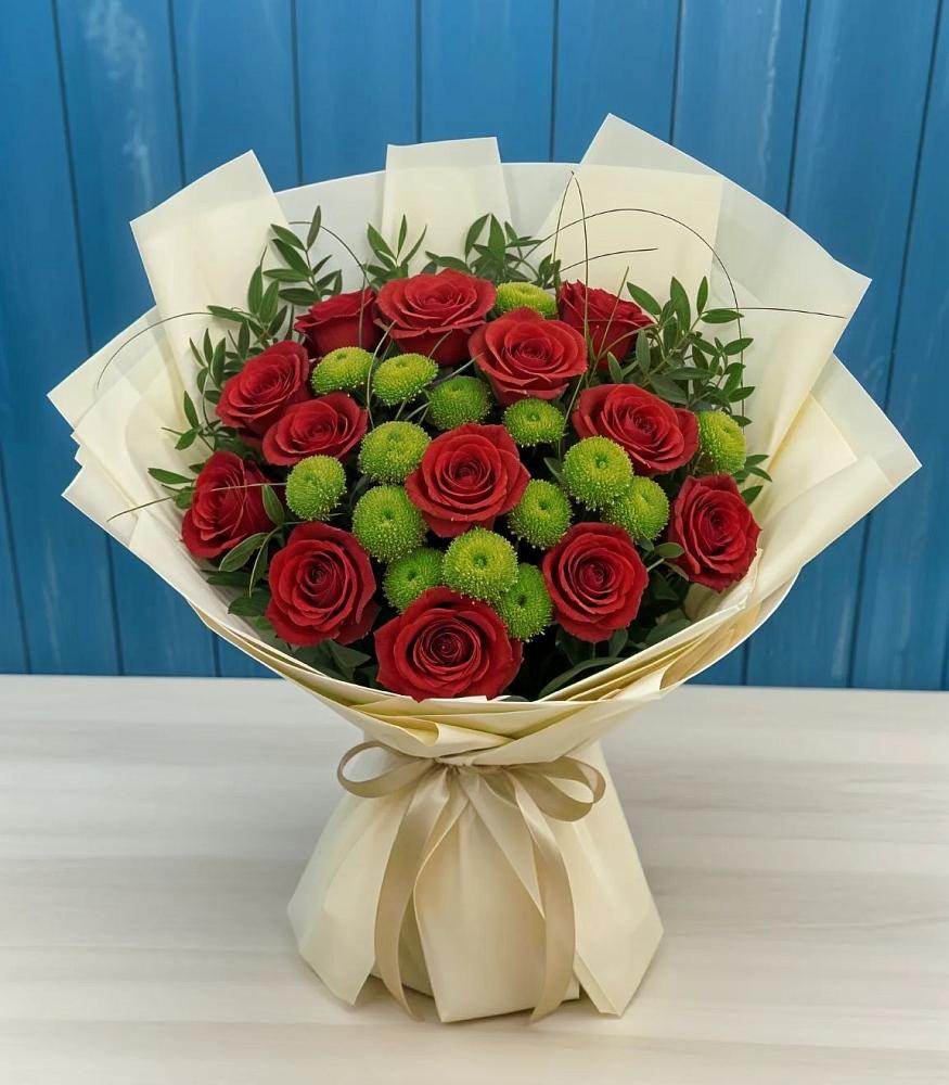 Букет цветов из: Розы и Хризантемы в Новокубанске